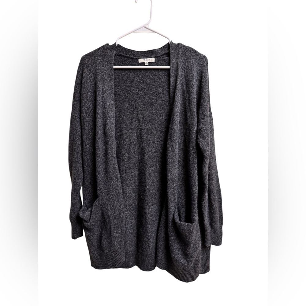 Madewell Gray Open Front Long Cardigan Sweater Pockets Women’s Small